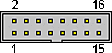 16 pin IDC male connector drawing